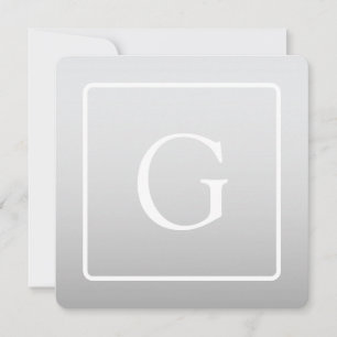 Subtiel Lichtgrijs Gradiënt Achternaam Monogram Notitiekaartje