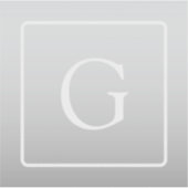 Subtiel Lichtgrijs Gradiënt Achternaam Monogram Sticker (Voorkant)