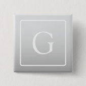 Subtiel Lichtgrijs Gradiënt Achternaam Monogram Vierkante Button 5,1 Cm (Voorkant)