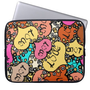 Subtiel patroon met klein oranje, zwart en laptop sleeve
