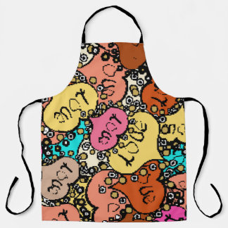 Subtiel  patroon met klein oranje, zwart en schort