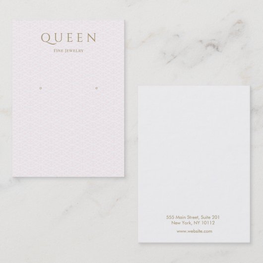 Subtiel roze patroon dat juwelenweergave verdient visitekaartje (Voorkant / Achterkant)