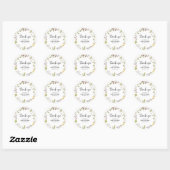 Subtiel Wildflower Wreath Baby shower Ronde Sticker (Vel)