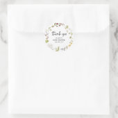 Subtiel Wildflower Wreath Baby shower Ronde Sticker (Tas)