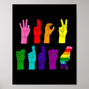 Subtiele anti-Trump ASL Gebarentaal LGBTQ+ Resist Poster
