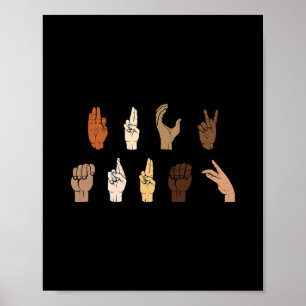 Subtiele anti-Trump BLM gebarentaal Poster
