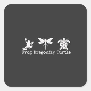 Subtiele anti-Trump FDT anti-Maga kikker schildpad Vierkante Sticker