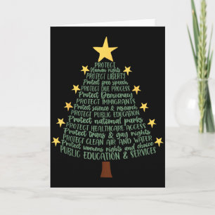 Subtiele anti-Trump grappige kerstboom Kaart