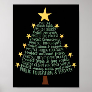 Subtiele anti-Trump grappige kerstboom Poster