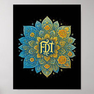 Subtiele Anti-Trump Mandala Design Feministisch Sh Poster