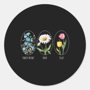 Subtiele Bloemen 8647 Trump Flowers Forget Me Not  Ronde Sticker