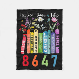 Subtiele Bloemen Foxglove Daisy Tulip Boekenliefhe Fleece Deken