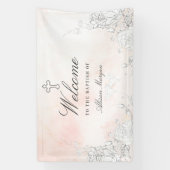 Subtiele bloesemdoop welkom spandoek (Verticaal)