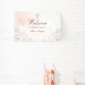 Subtiele bloesemdoop welkom spandoek (Insitu)