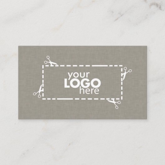 Subtiele Faux Fabric Textuur & Logo Visitekaartje (Voorkant)