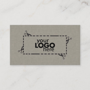 Subtiele Faux Fabric Textuur & Logo Visitekaartje