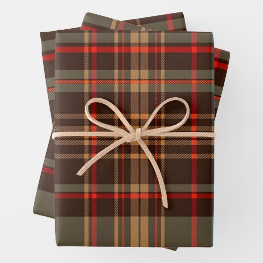 Subtiele Folk Engels Plaid Inpakpapier Vel (In situ)