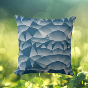 Subtiele geometrie blauw kussen