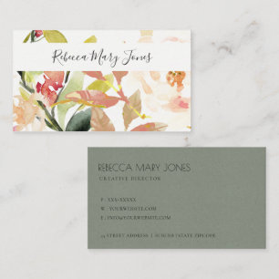 SUBTIELE GEPERSONALISEERD BLOEMEN VAN DE WATERVERF VISITEKAARTJE