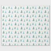 Subtiele groene bomen Kerstmis Cadeaupapier (Vlak)