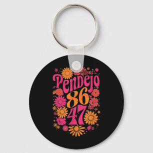 Subtiele Groovy Retro Pendejo Bloemen Anti-Trump Sleutelhanger