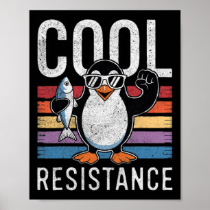 Subtiele koele weerstand Penguin Tarieven Protest Poster