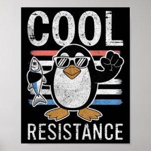 Subtiele koele weerstand Penguin Tarieven Protest  Poster