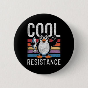 Subtiele koele weerstand Penguin Tarieven Protest Ronde Button 5,7 Cm