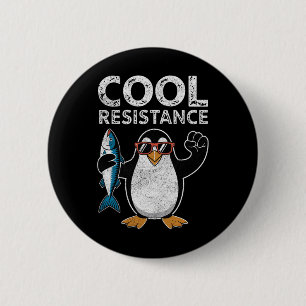 Subtiele koele weerstand Penguin Tarieven Protest Ronde Button 5,7 Cm