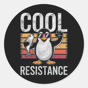 Subtiele Koele Weerstand Pinguïn Tarieven Protest Ronde Sticker