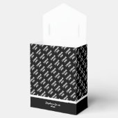 Subtiele Leeftijd Jouw naam Tekstpatroon - Zwart/W Bedankdoosjes (Geopend)