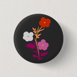 Subtiele Lesbische vlag bloemen Ronde Button 3,2 Cm