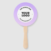 Subtiele lichte Paarse Ombre & uw zakelijke Logo Handwaaier (Voorkant)