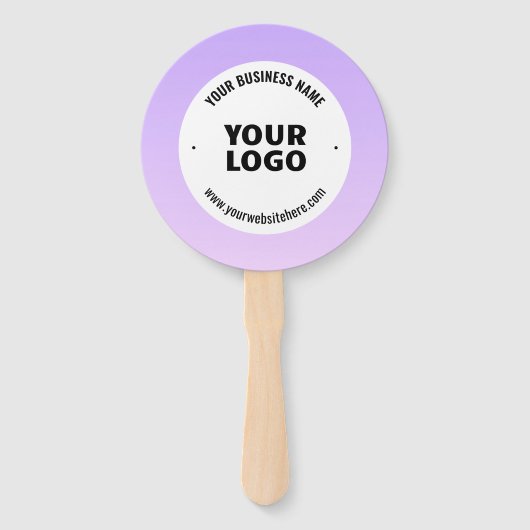 Subtiele lichte Paarse Ombre & uw zakelijke Logo Handwaaier (Voorkant)
