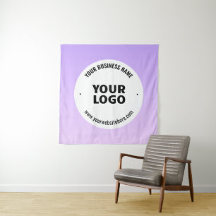 Subtiele lichte Paarse Ombre & uw zakelijke Logo Wandkleed