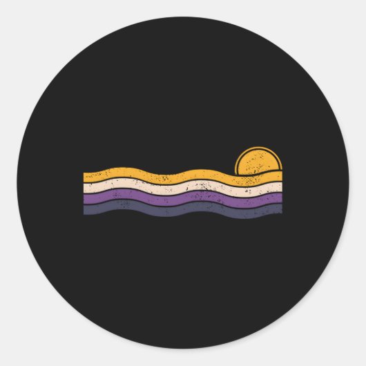 Subtiele Nonbinary Pride Vlag Ronde Sticker (Voorkant)