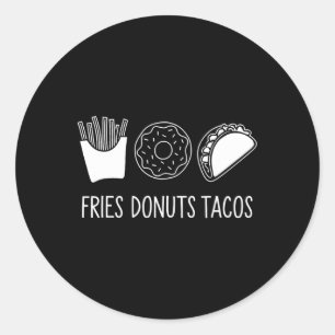 Subtiele politieke humor Fries Donuts Tacos Ronde Sticker