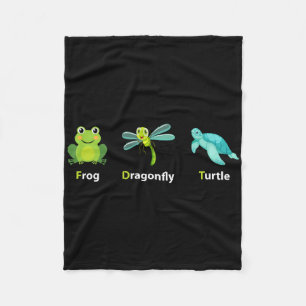 Subtiele Politieke Humor Kikker Dragonfly Turtle S Fleece Deken