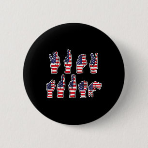 Subtiele Resist Trump Asl Gebarentaal 4 juli Ronde Button 5,7 Cm