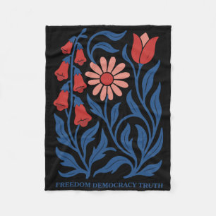 Subtiele Resist Trump Foxglove Daisy Tulip Flower Fleece Deken