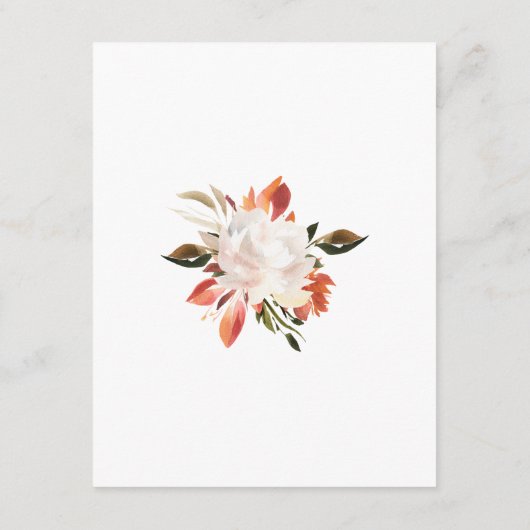 Subtiele rode en witte bloemenbruiloft Details Informatiekaartje (Achterkant)