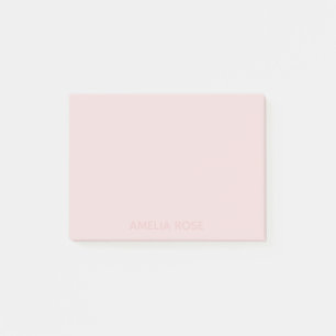 Subtiele roze naam op zachte blushroze achtergrond post-it® notes
