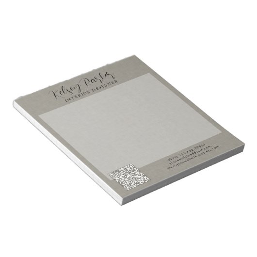 Subtiele Textuur QR-Code Notitieblok (Schuin)