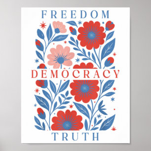 Subtiele Vrijheid Democratie Waarheid Boho Bloemst Poster