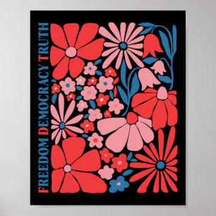 Subtiele Vrijheid Democratie Waarheid Boho Bloemst Poster