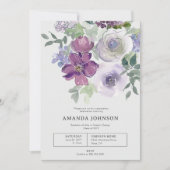 Subtiele Waterverf Floral Afstuderen Invitation Kaart (Voorkant)