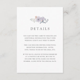 Subtiele Waterverf Rozen   Gegevens witte gast Informatiekaartje