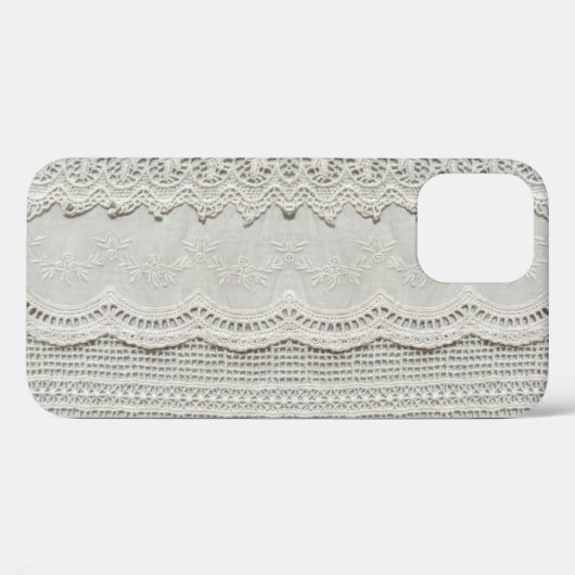 Subtiele witte kant, textiel close-up. Case-Mate iPhone case (Achterkant (horizontaal))