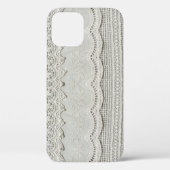 Subtiele witte kant, textiel close-up. Case-Mate iPhone case (Achterkant)