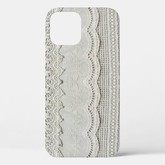 Subtiele witte kant, textiel close-up. Case-Mate iPhone case (Achterkant)